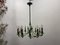 Opaline Glass Bronze Chandelier, 1950s 8
