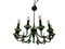 Opaline Glass Bronze Chandelier, 1950s 1