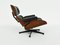 Poltrona Eames in palissandro e pelle nera patinata di Herman Miller, 1956, Immagine 1