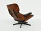 Poltrona Eames in palissandro e pelle nera patinata di Herman Miller, 1956, Immagine 3