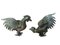 Fighting Roosters in Brass, 1970, Set of 2 3