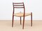 No. 78 Scandinavian Rosewood Chairs by Niels O. Møller, 1950s, Set of 4 5