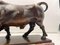 Französischer Künstler, Art Deco Bull Skulptur, Bronze auf Marmorsockel 9