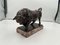Französischer Künstler, Art Deco Bull Skulptur, Bronze auf Marmorsockel 6