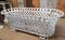 Large White Cast Iron Basket Planter 3