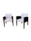 Set of Art Deco White Boucle Fabric & Black Velvet Armchairs 12