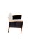 Set of Art Deco White Boucle Fabric & Black Velvet Armchairs 10