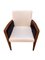 Set of Art Deco White Boucle Fabric & Black Velvet Armchairs 5