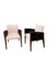 Set of Art Deco White Boucle Fabric & Black Velvet Armchairs 9