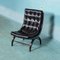 Fauteuil Mid-Century en Cuir Noir 3