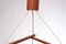 Triangle Teak Hanging Lamp, 1960s 3