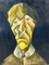Alain Rigollier, Cubist Portrait, Oil on Wood, 1990s, Image 3