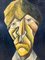 Alain Rigollier, Cubist Portrait, Oil on Wood, 1990s, Image 2