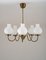 Lampada a sospensione moderna in ottone e vetro, Svezia, anni '50, Immagine 2
