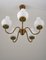 Lampada a sospensione moderna in ottone e vetro, Svezia, anni '50, Immagine 4