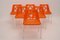 Orange Garden Plastic Chairs, 1970s, Set of 6 5