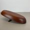 Large Teak Bowl with Brass and Leather Handle attributed to Carl Auböck, Austria, 1950s 20