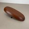 Large Teak Bowl with Brass and Leather Handle attributed to Carl Auböck, Austria, 1950s 19