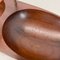Large Teak Bowl with Brass and Leather Handle attributed to Carl Auböck, Austria, 1950s 6