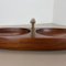 Large Teak Bowl with Brass and Leather Handle attributed to Carl Auböck, Austria, 1950s 15