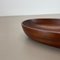 Large Teak Bowl with Brass and Leather Handle attributed to Carl Auböck, Austria, 1950s 14