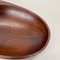 Large Teak Bowl with Brass and Leather Handle attributed to Carl Auböck, Austria, 1950s 7