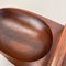 Large Teak Bowl with Brass and Leather Handle attributed to Carl Auböck, Austria, 1950s 13