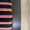 Modern Pink and Yellow Striped Black Velvet Pouf, 2000s, Image 10