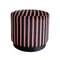 Modern Pink and Yellow Striped Black Velvet Pouf, 2000s, Image 1
