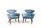 Set of Danish Easy Chairs in Teak & Mohair 1950s 1