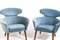 Set of Danish Easy Chairs in Teak & Mohair 1950s 7