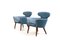 Set of Danish Easy Chairs in Teak & Mohair 1950s 8