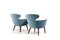 Set of Danish Easy Chairs in Teak & Mohair 1950s 4