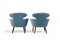 Set of Danish Easy Chairs in Teak & Mohair 1950s 6