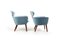 Set of Danish Easy Chairs in Teak & Mohair 1950s 3