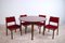 Vintage Italian Rosewood and Velvet Chairs, 1960s, Set of 4, Image 13