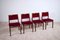 Vintage Italian Rosewood and Velvet Chairs, 1960s, Set of 4, Image 2