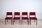 Vintage Italian Rosewood and Velvet Chairs, 1960s, Set of 4, Image 1