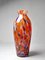 Small Art Deco Cobalt Orange Speckled Glass Paste Vase 4