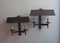 Brutalistische Mid-Century Wandlampen aus patiniertem Eisen, 1960er, 2er Set 4