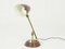 Kleine verstellbare Mid-Century Tischlampe aus Metall & Messing in Burgunderrot, Oscar Torlasco zugeschrieben, 1950er 11