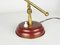 Kleine verstellbare Mid-Century Tischlampe aus Metall & Messing in Burgunderrot, Oscar Torlasco zugeschrieben, 1950er 8