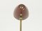 Kleine verstellbare Mid-Century Tischlampe aus Metall & Messing in Burgunderrot, Oscar Torlasco zugeschrieben, 1950er 12