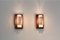 Lampade da parete in vimini naturale, teak e vetro opalino, anni '60, set di 2, Immagine 5