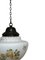 Antique Edwardian Church Painted Pendants in Satin Opaline Milk Glass, 1890s, Set of 2, Image 5