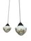 Antique Edwardian Church Painted Pendants in Satin Opaline Milk Glass, 1890s, Set of 2, Image 1
