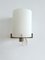 Mid-Century Italian Minimal Wall Sconces with Frosted Glass and Metal, 1960s, Set of 2, Image 3