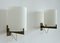 Mid-Century Italian Minimal Wall Sconces with Frosted Glass and Metal, 1960s, Set of 2, Image 13