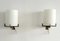 Mid-Century Italian Minimal Wall Sconces with Frosted Glass and Metal, 1960s, Set of 2, Image 15