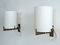 Mid-Century Italian Minimal Wall Sconces with Frosted Glass and Metal, 1960s, Set of 2, Image 14
